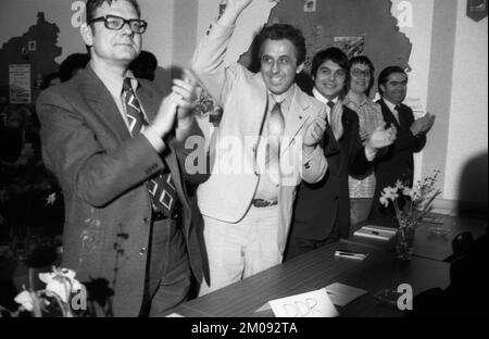 The 6th Federal Congress of the DKP-affiliated Socialist Workers' Youth Germany (SDAJ) on 5 May 1979 in Hamburg. Egon Krenz with FDJ delegation, Germa Stock Photo