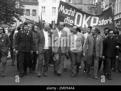 With a conference and demonstration, the German Communist Party (DKP) celebrated the 100th birthday of Karl Liebknecht in Solingen on 21.8.1971, Germa Stock Photo