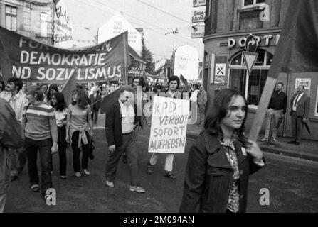 With a conference and demonstration, the German Communist Party (DKP) celebrated the 100th birthday of Karl Liebknecht in Solingen on 21.8.1971, Germa Stock Photo