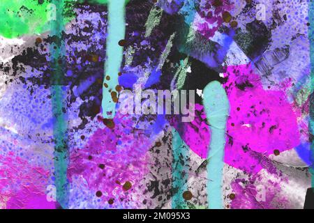 Hand drawn abstract multicolored acrylic texture. Colourful background. Stock Photo