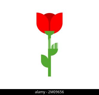 Tulip red flower isolated. Vector illustration Stock Vector