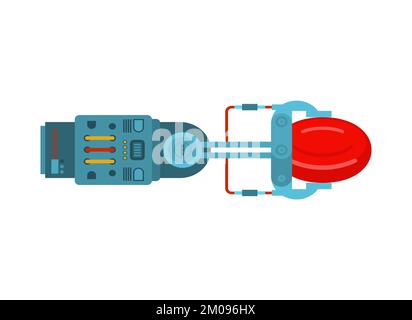 Nanobot and blood cell. Microrobot for treatment Stock Vector