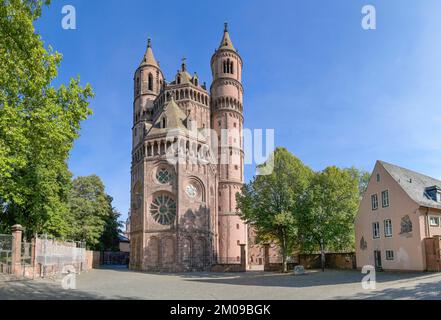 Westseite, Kaiserdom St. Peter zu Worms, Worms, Rheinland-Pfalz, Deutschland Stock Photo