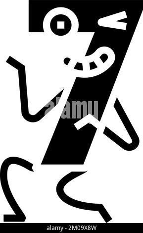 seven number character glyph icon vector illustration Stock Vector ...