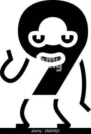 nine number character glyph icon vector illustration Stock Vector Image ...
