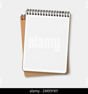 A notebook with a horizontal spring coil lies on top of another ...