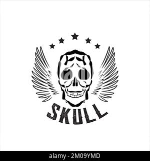 Skull illustration design, head t-shirt vector design Stock Vector