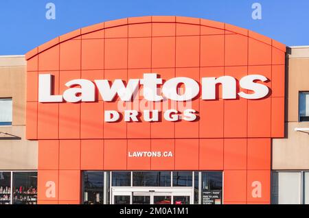 Truro, Canada - December 4, 2022: Lawtons is a Canadian drug store chain owned by Sobeys and has over 67 locations across Atlantic Canada. Stock Photo