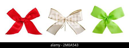 Set of bows isolated on white background Stock Photo