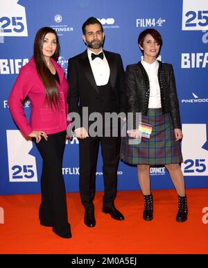 Photo Must Be Credited ©Alpha Press 078237 04/12/2022  Hassan Nazer Nadira Murray British Independent Film BIFA Awards 2022 In London Stock Photo