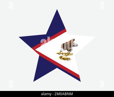 American Samoa Star Flag. American Samoan Star Shape Flag. US USA United States Territory Banner Icon Symbol Vector Flat Artwork Graphic Illustration Stock Vector