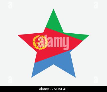 Eritrea Star Flag. Eritrean Star Shape Flag. Country National Banner Icon Symbol Vector Flat Artwork Graphic Illustration Stock Vector