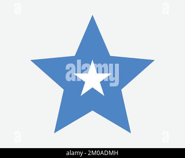 Somalia Star Flag. Somali Star Shape Flag. Federal Republic of Somalia Country National Banner Icon Symbol Vector Flat Artwork Graphic Illustration Stock Vector