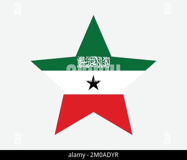 Somaliland Star Flag. Republic of Somaliland Star Shape Flag. Somalia Country National Banner Icon Symbol Vector Flat Artwork Graphic Illustration Stock Vector