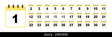 Calendar days icons set. Full month Stock Vector