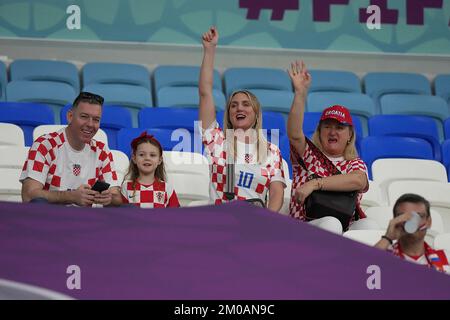 Al Wakra, Qatar. December 5th, 2022, Al Janoub Stadium, Doha, QAT, FIFA World Cup 2022, Round of 16, Japan vs Croatia, in the picture Croatian fans in the stands. Credit: dpa picture alliance/Alamy Live News Stock Photo