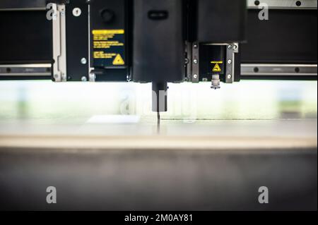 Close-up, detail, parts of a printing machine in a modern printing press Stock Photo
