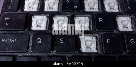 Dirty Laptop Keyboard with Keys Removed Stock Photo