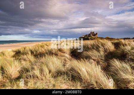 Bamburgh castle on the east coast of Northumberland, England Stock Photo