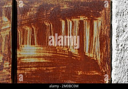 Rusty metallic surface, gate detail Stock Photo