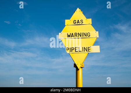 Gas Pipeline Warning Sign Stock Photo