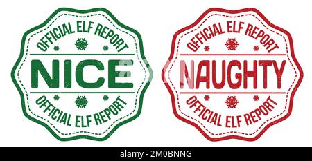 Nice and naughty grunge rubber stamps on white background, vector illustration Stock Vector