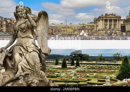 The beautiful Palace of Versailles one of the iconic symbols of French architecture Stock Photo