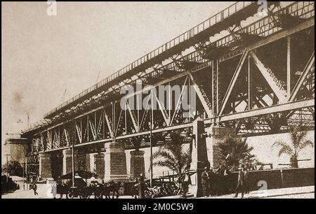 A 1930 photograph - The completed south approach to Sydney Harbour Bridge, Australia. Stock Photo