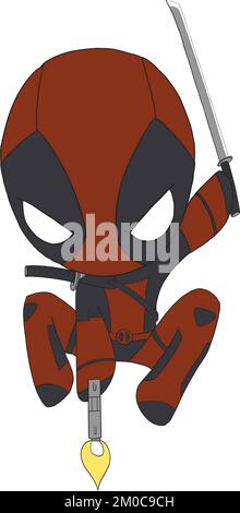 3d illustration of Deadpool isolated on white background Stock Photo