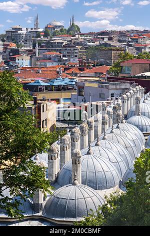 Skyline of Istanbul with domes and minarets, Turkey Stock Photo