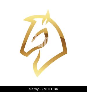 Golden Abstract Glossy Horse on a White Background Stock Vector