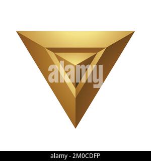 Golden Abstract Pyramid on a White Background Stock Vector