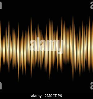 Golden Abstract Bars on a Black Background Stock Vector