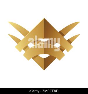 Golden Abstract Tribal Square on a White Background Stock Vector