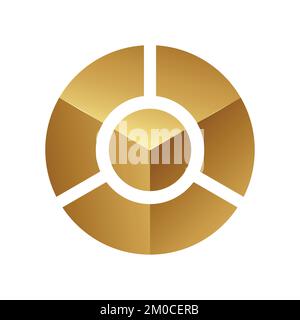 Golden Circle with a Round Core on a White Background Stock Vector