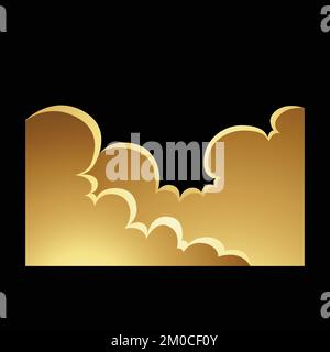 Golden Clouds on a Black Background Stock Vector