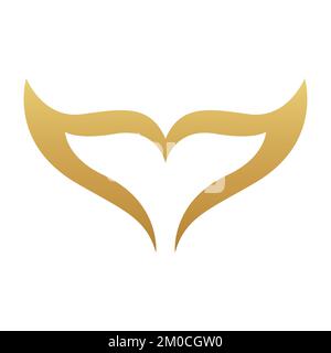 Golden Fish Tail on a White Background Stock Vector