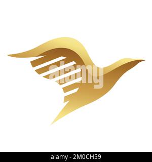 Golden Glossy Abstract Eagle on a White Background Stock Vector