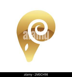 Golden Glossy Abstract Ram on a White Background Stock Vector