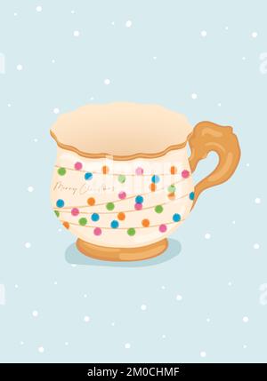 Isolated detailed empty christmas tea cup Vector Stock Vector