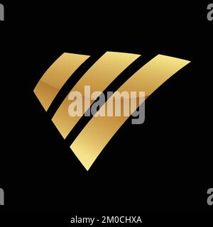Golden Glossy Bars on a Black Background Stock Vector