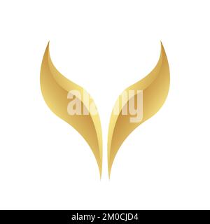 Golden Glossy Fish Tail on a White Background Stock Vector