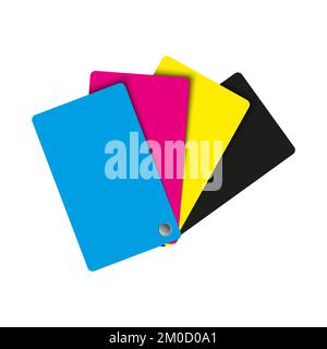 Cmyk palette, abstract sheets of paper in cmyk colors, vector illustration Stock Vector