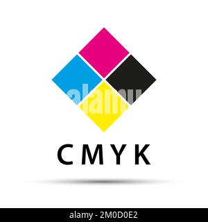 Abstract logo in the shape of a diamond with cmyk color isolated on white background Stock Vector