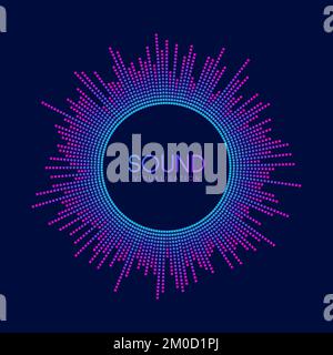 Radial sound wave visualisation. Music player equalizer concept. Circle ...