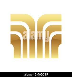Golden Retro Stripes Icon on a White Background Stock Vector