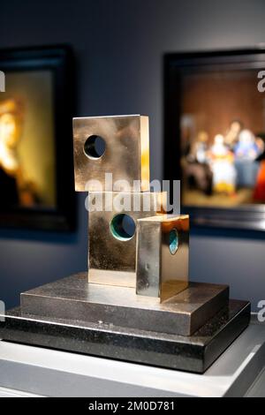 'Three Forms (Extra Eye)' 1969 by Barbara Hepworth at Frieze Masters London, Regents Park, London, UK Stock Photo