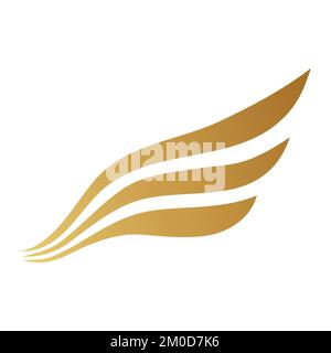 Golden Wing Icon on a White Background Stock Vector