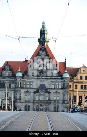 DRESDEN - MAY 13: city center on May 13, 2009 in Dresden, Germany. Dresden is the capital city of the Free State of Saxony in Germany. It is situated Stock Photo