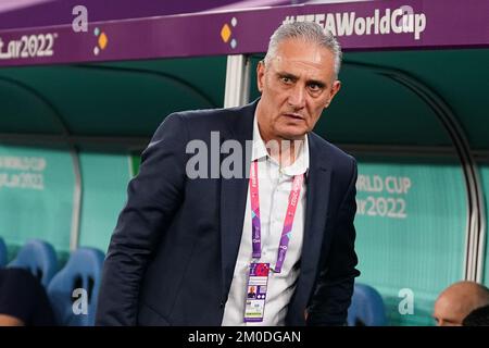DOHA, QATAR - DECEMBER 5: Coach of Brazil Tite looks on before the FIFA World Cup Qatar 2022 Round of 16 match between Brazil and South Korea at Stadium 974 on December 5, 2022 in Doha, Qatar. (Photo by Florencia Tan Jun/PxImages) Stock Photo
